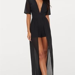 Bailey Blue Elegant Black Maxi Romper